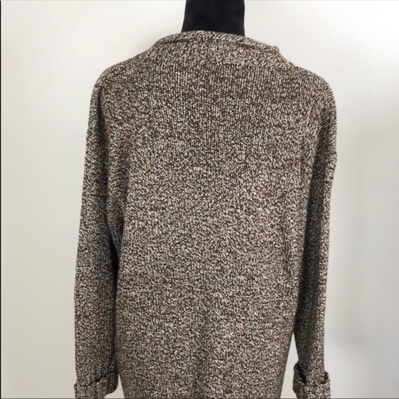 Oversize Knit Brown and White Sweater, Size 1x - Picture 2 of 5
